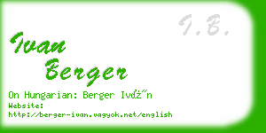 ivan berger business card